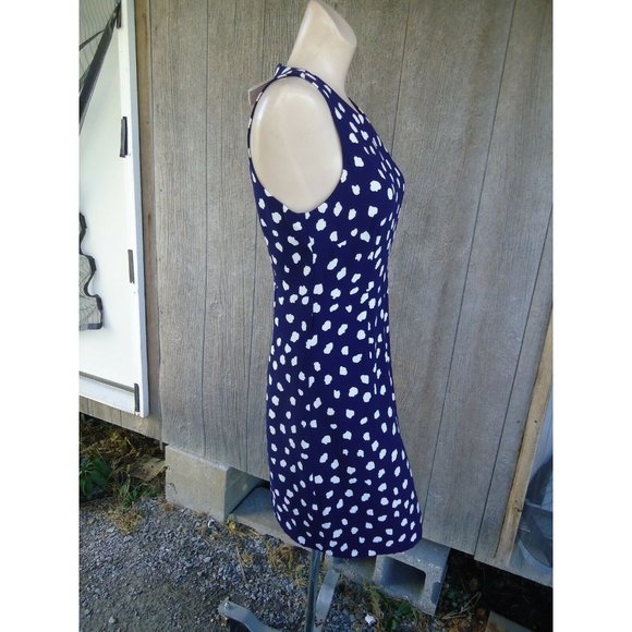 NWT Julie Brown NYC Navy Dottie Lori Dress 8 $190 Washable Polka Dots - Picture 5 of 5